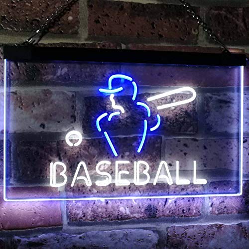 Sports Man Cave Baseball Dual LED Neon Light Sign